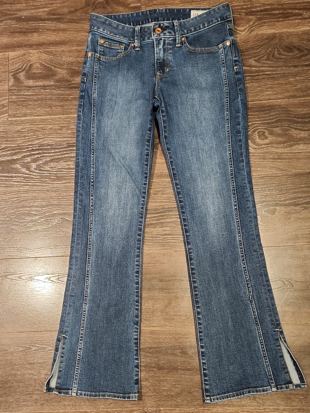 ❤️ GAP LOW RISE LONG & LEAN SEAMED SPLIT-HEM BOOTCUT JEANS, 4 (27) - Picture 6 of 12